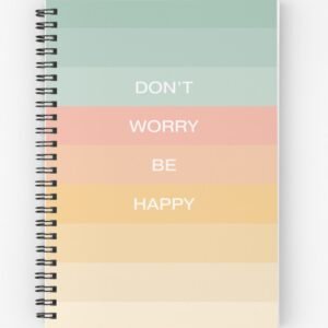 Don't worry be happy notebook, winter, money, positive, deal with pain